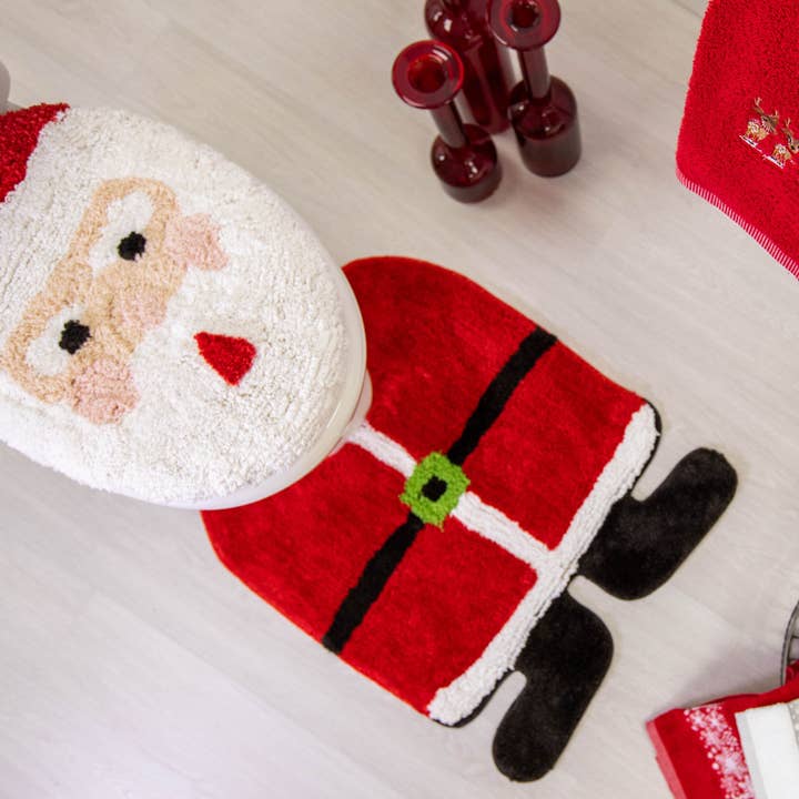 Allure Bath Fashions - Wholesale Toilet Seat Cover - Santa 2pc Toilet Seat Cover & Pedestal Set
