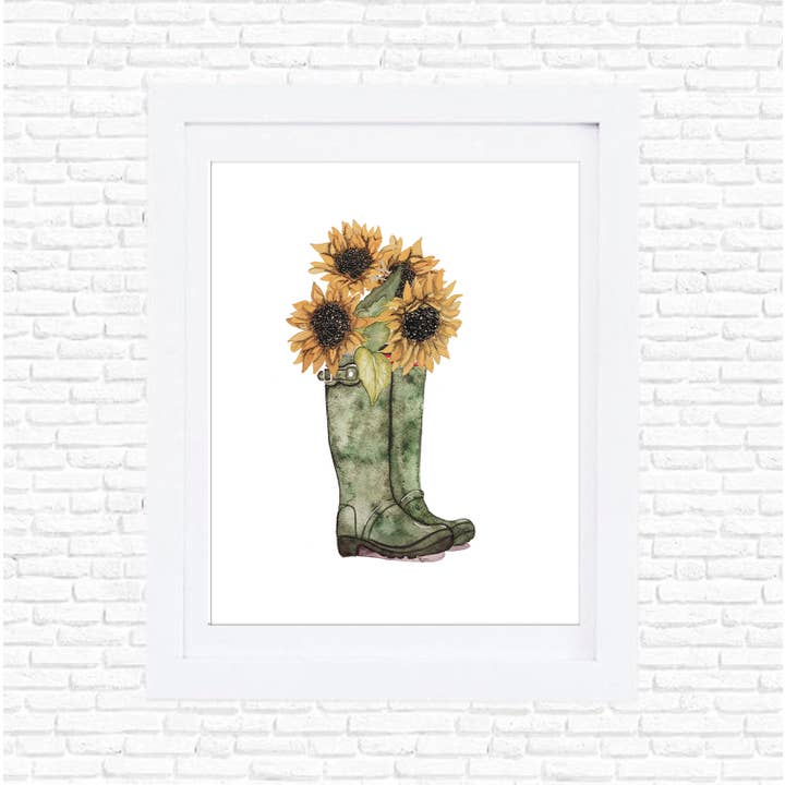 Solros Rainboots Art Print för wholesale av Studio Miller