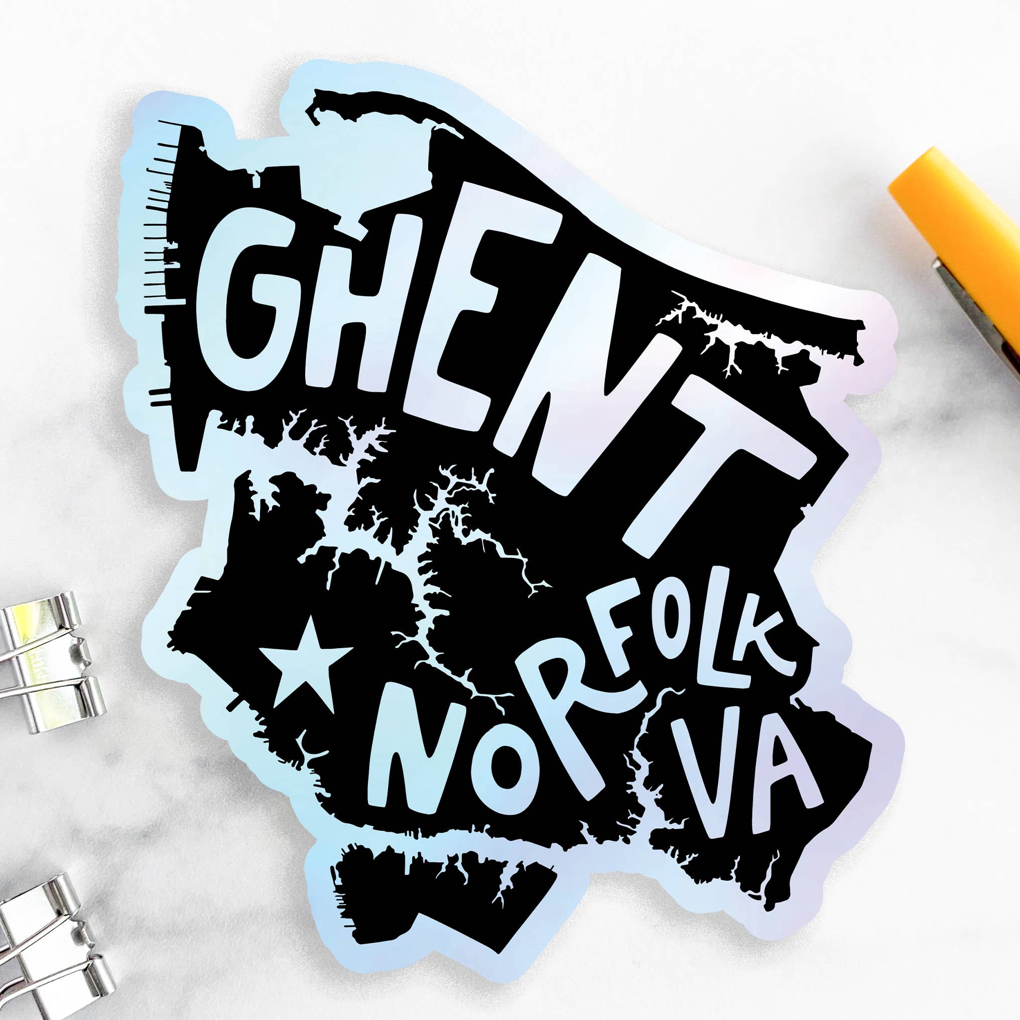 Billie Claire Illustration (Handmade) - Wholesale Sticker - Custom City-Specific Holographic Stickers6