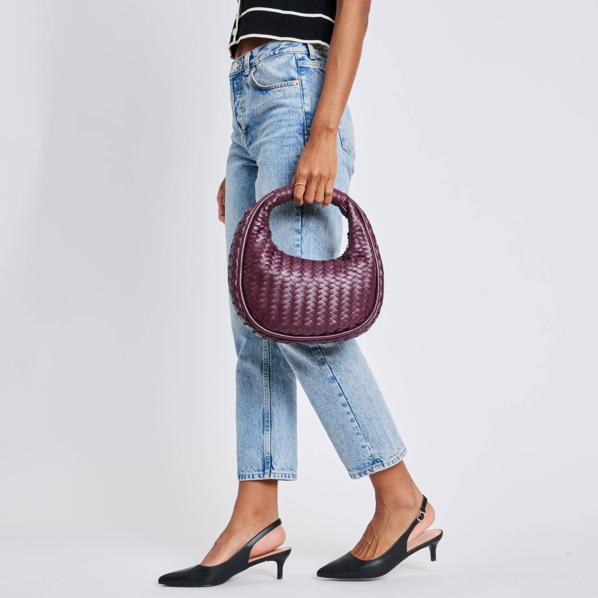 Moda Luxe - Vente Pochette – femme - Pochette tissée Cassidy en cuir vegan23