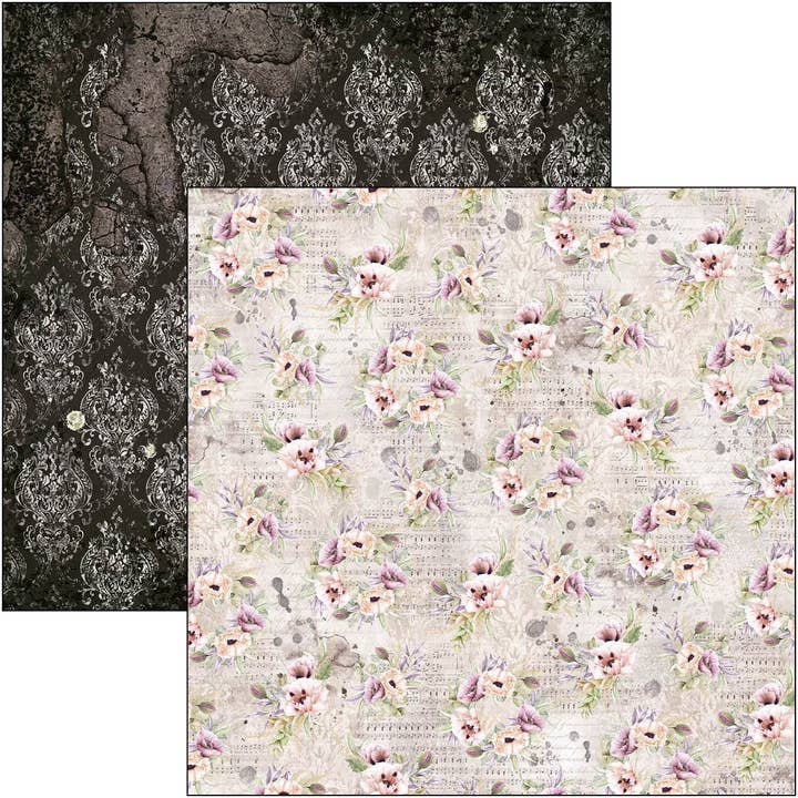 Ecstasy Crafts Distributing - Wholesale Scrapbook - Ciao Bella Cygne Noir Paper Pad 12x12 12/Pkg21