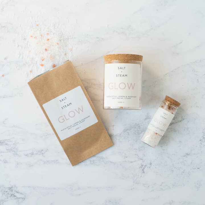 Salt + Steam – wholesale Facial steam – Glow - Eucalyptus, Lemon & Rosemary Facial Steam 50g & 200g3
