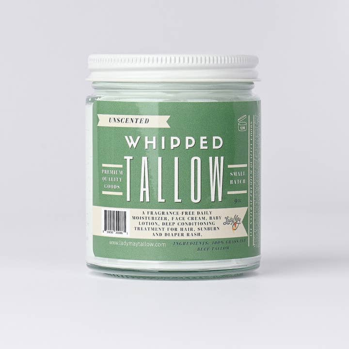Lady May Tallow - Wholesale Body Cream/Lotion - Unscented Whipped Tallow Moisturizer | 100% Natural Skincare