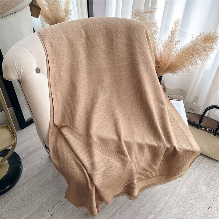 FurDecoration - Wholesale Scarf - Women's - Faux Wool Fringe Print Scarf4