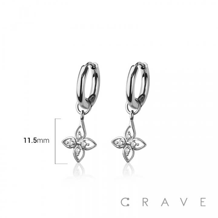 CRAVE BODY JEWELRY - Wholesale Huggie Earrings - PAIR OF 316L STAINLESS STEEL HUGGIE/HOOP VENETIAN PRINCESS M