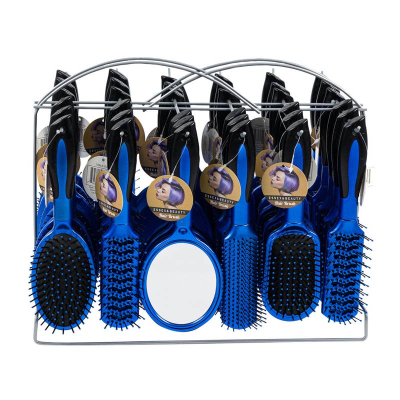 Deluxe Import Trading - Wholesale Hair Brush/Comb - Hair Brush Set with Wire Rack Display Blue0