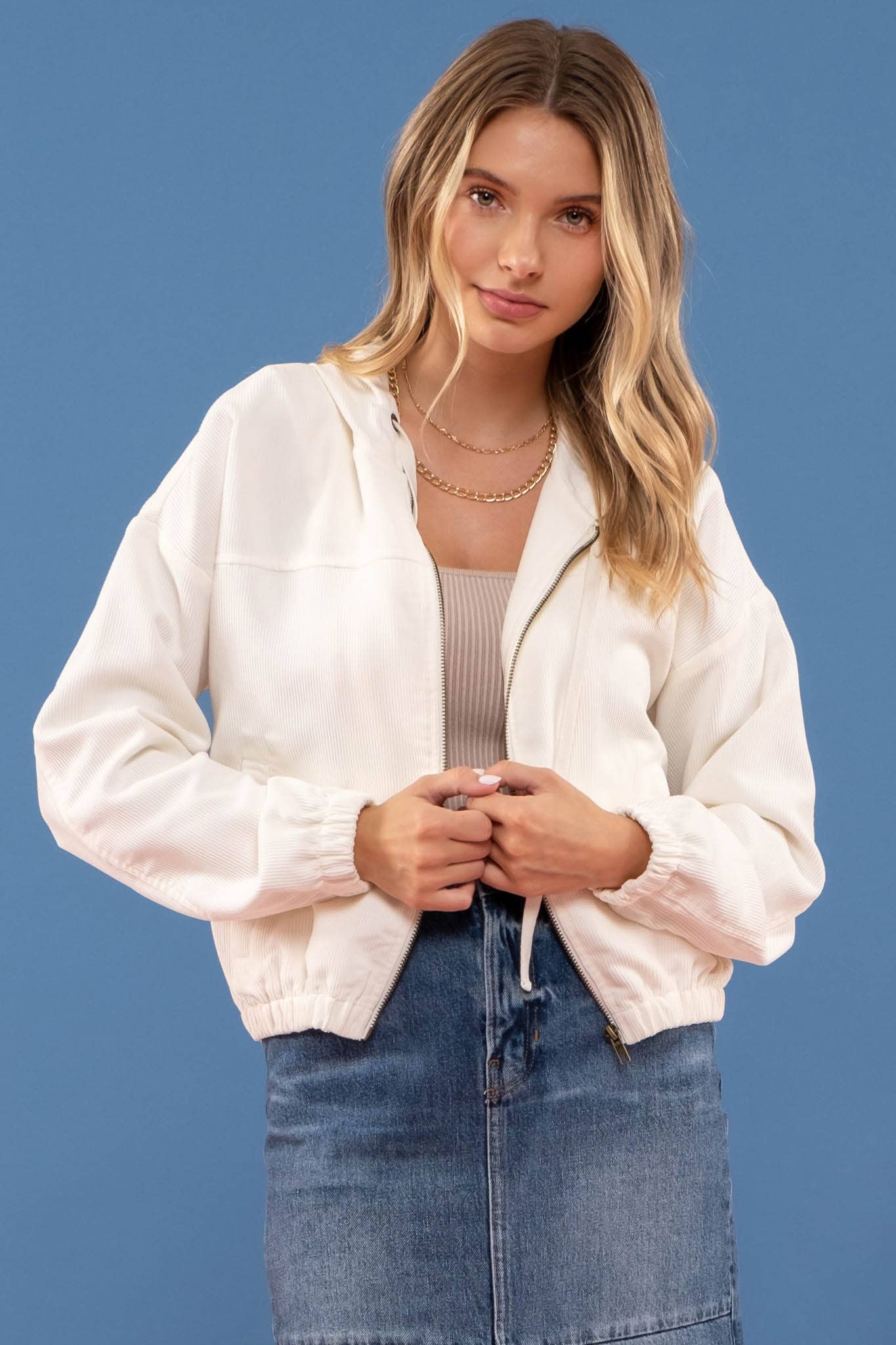 Blu Pepper – Blusão - Mulher por atacado – CASACO DE VELUDO COM ZÍPER23