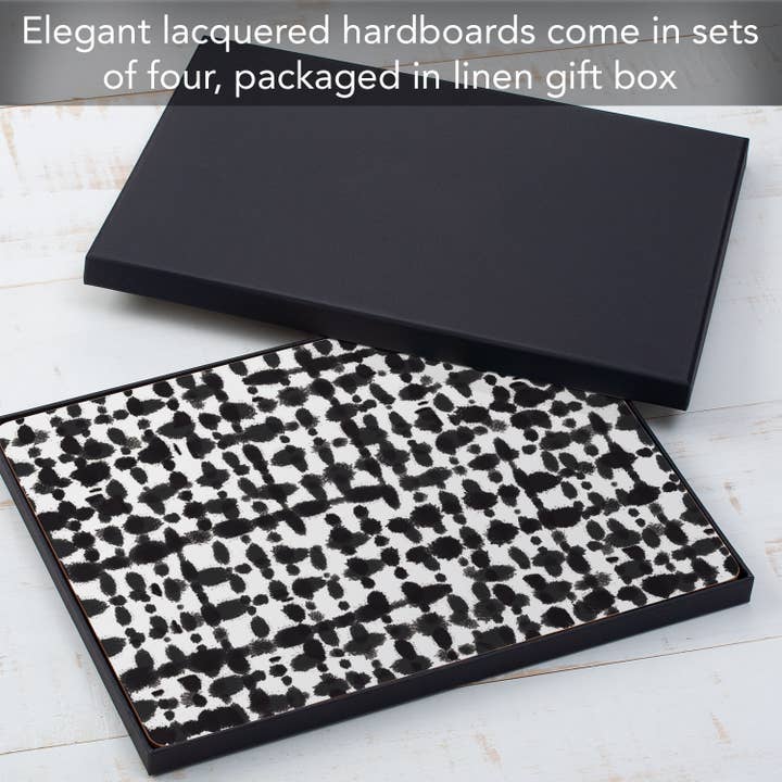 Conimar Promotions - Wholesale Placemat - Black Spots 4-Boxed Hardboard Cork Backed Placemats 3