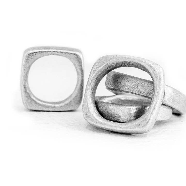 No War Factory s.r.l. - Wholesale Band/Stacked Ring - Square Ring0