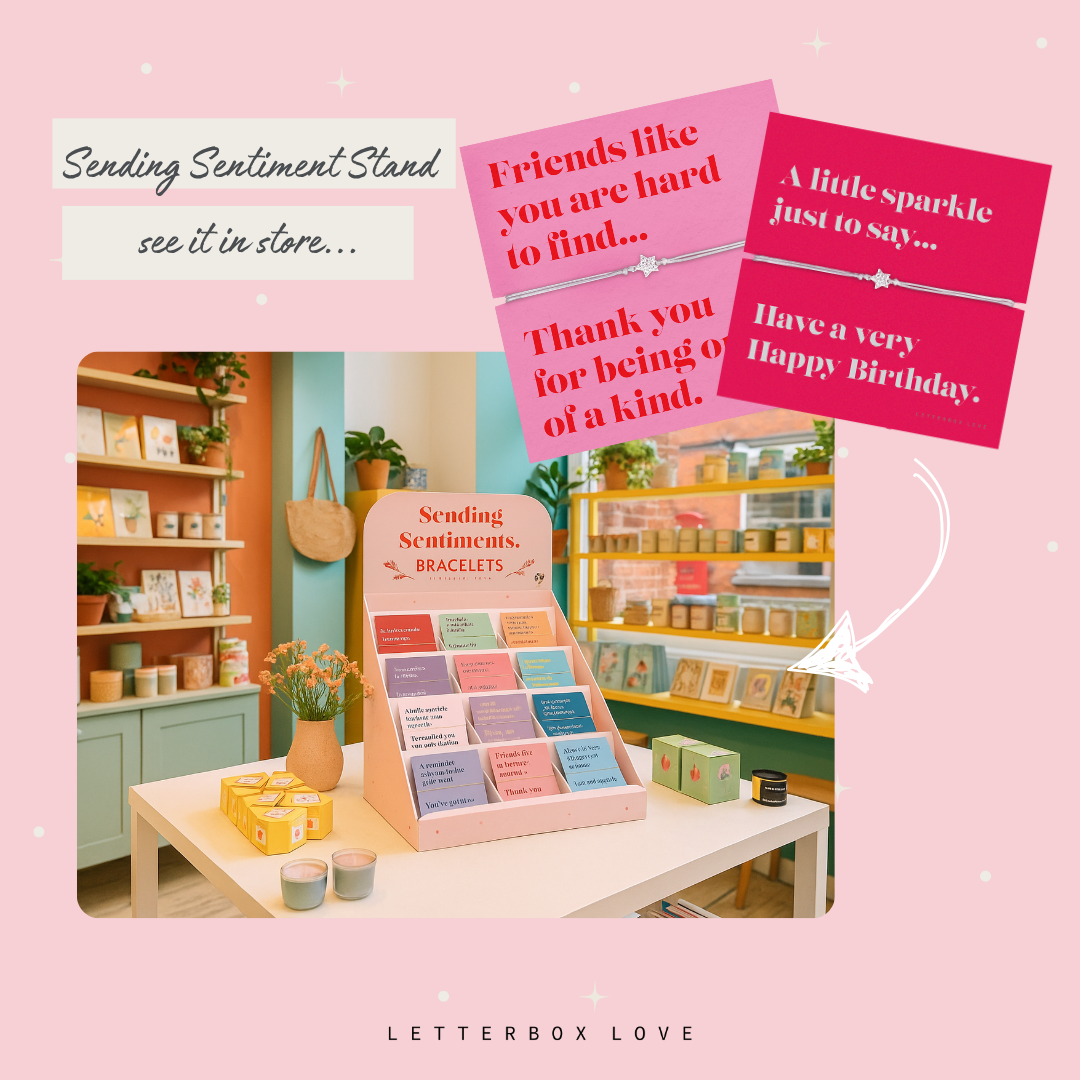 Letterbox Love Bracelets - Wholesale Charm/Dangle Bracelet - Sending Sentiments Bracelet Display – 72-Piece Stand1