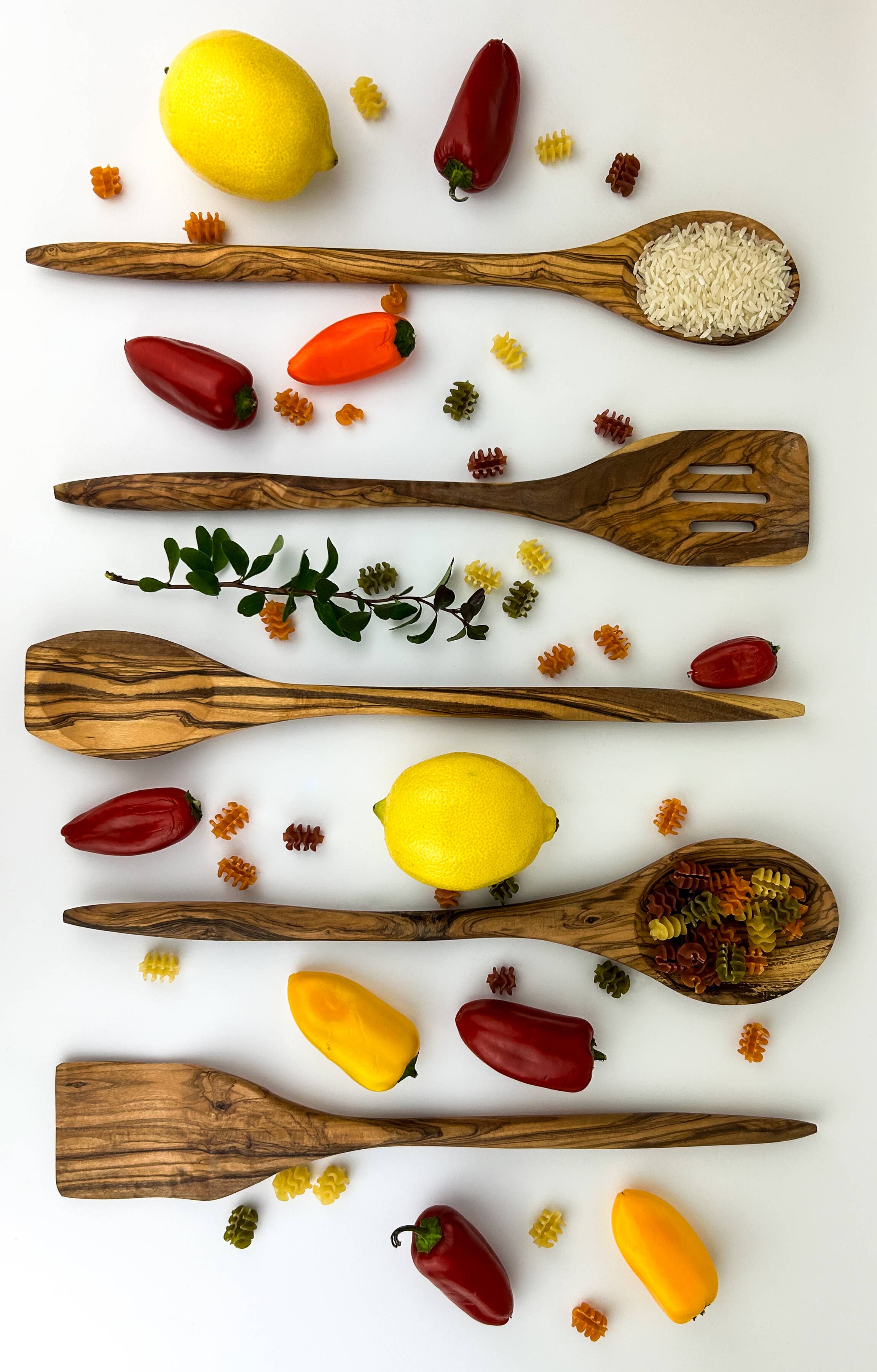 Natural OliveWood - Wholesale Kitchen Spoon - Long Olive Wood Slotted Spatula2