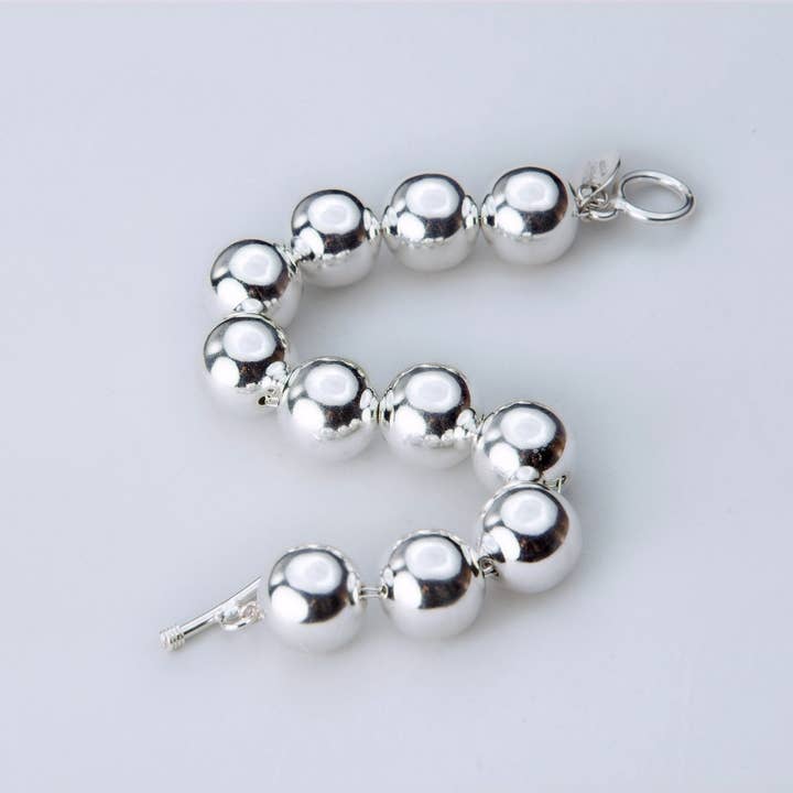 18MM Beaded Sterling Silver Bracelet for wholesale by Renata Rubio 92.5