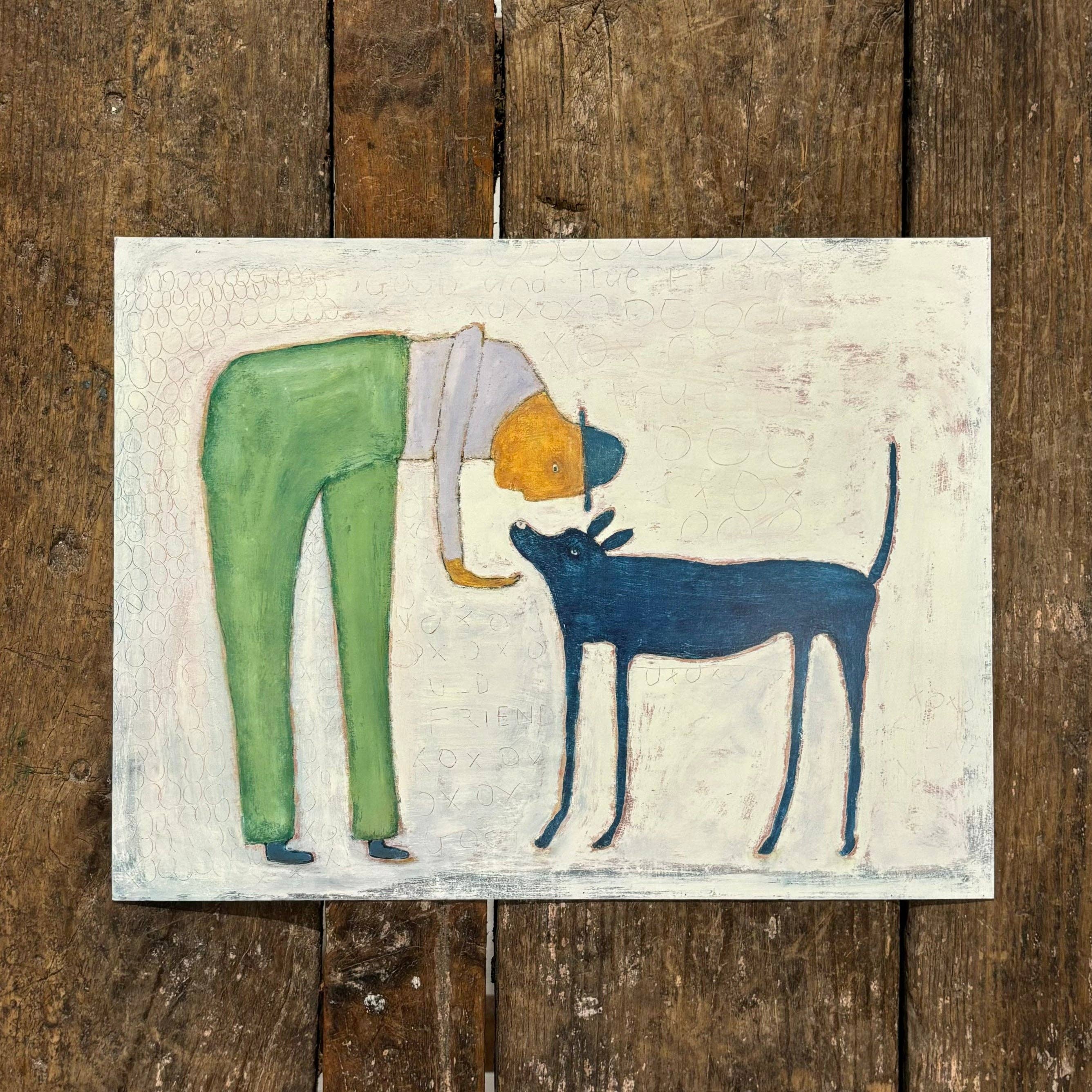 Sugarboo & Co - Wholesale Art Print - 16"x12" Man With Dog Art Poster2