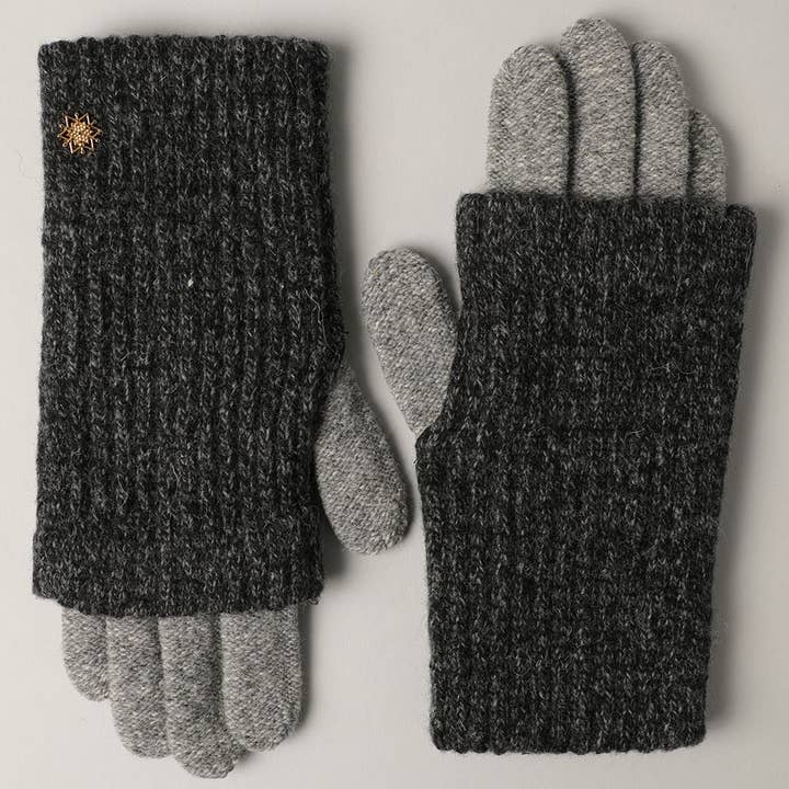 Fashion City - Wholesale Gloves - Women's - Winter Wool Blend Double Layer Knitted Gloves0