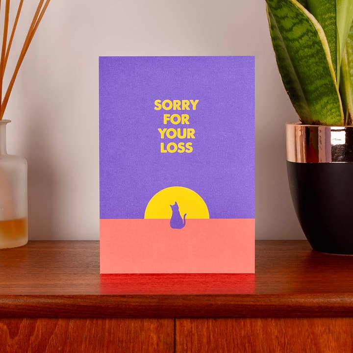 LoveLossDiscoballs – wholesale Sympathy card – Sorry For Your Loss | Modern Pet Loss Sympathy Card For Cat1