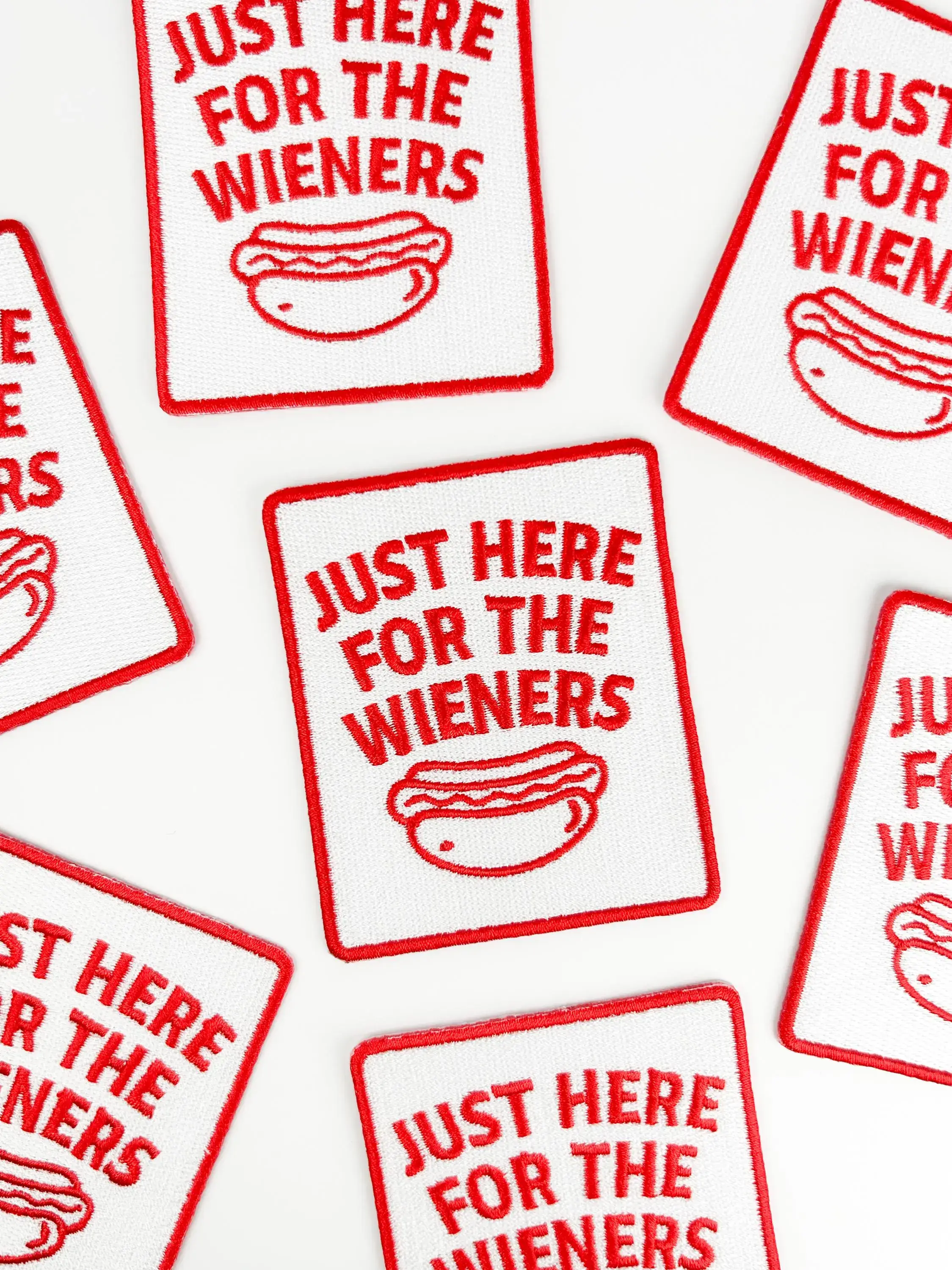 Field Trip Threads - Wholesale Patch - Just Here for the Wieners Embroidered Patch Iron On Hot Dog3