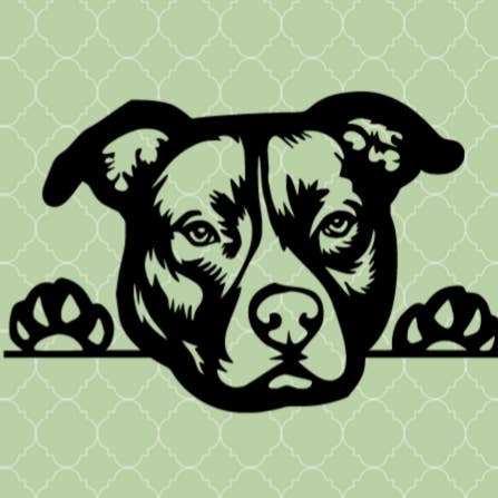 Autocollant en vinyle Peeking Pitbull pour chien et chiot pour la vente par Bow-Dacious Designs