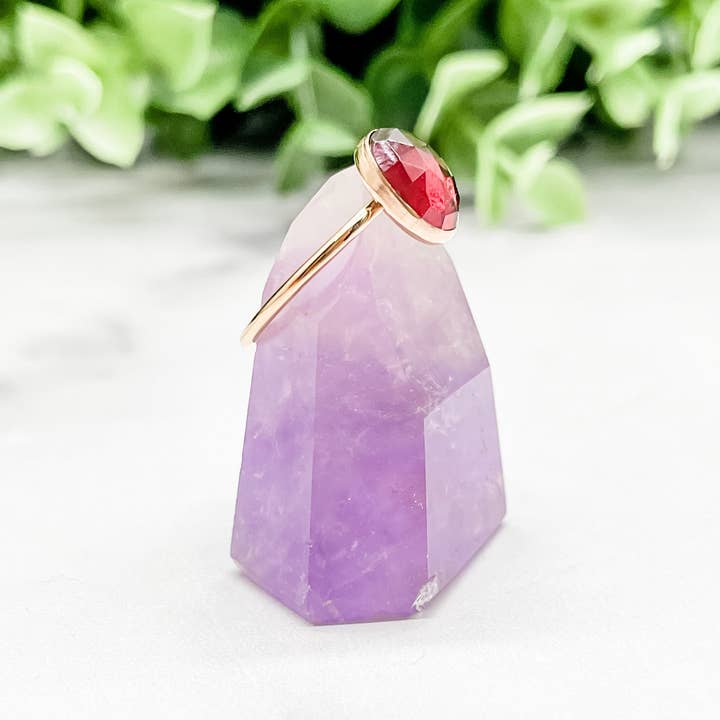 Simply Chic Jewelry - Wholesale Single Stone/Solitaire Ring - Garnet Oval Ring3