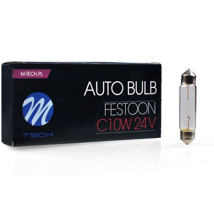 S&U FairTrade UG - Wholesale Light Bulb/Puck - Light bulb M-TECH C10W 41mm 10W T11x41 SV8.5 CLEAR 24V