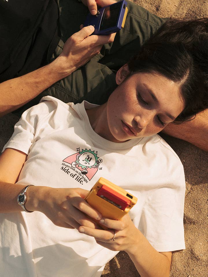 Always Look on the Bright Side of Life | White Tee for wholesale by Nostalgic Apparel