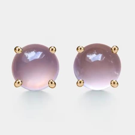 Små små rosenkvartsörhängen i 925 sterlingsilver för wholesale av Perimade & Co. LLC