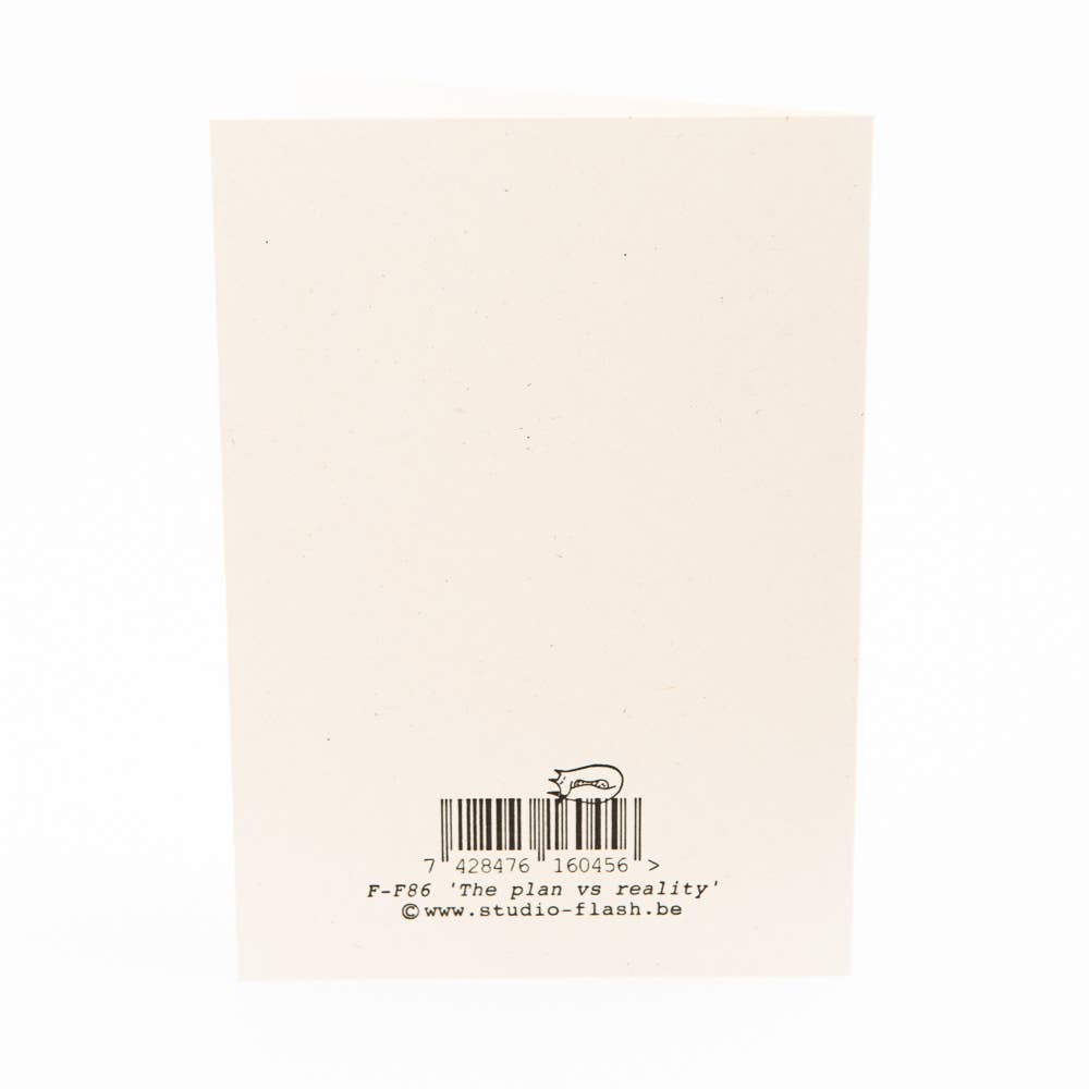 Studio Flash – wholesale Vardagliga hälsningskort – F-F86 ‘The plan vs reality’ brevpresskort1