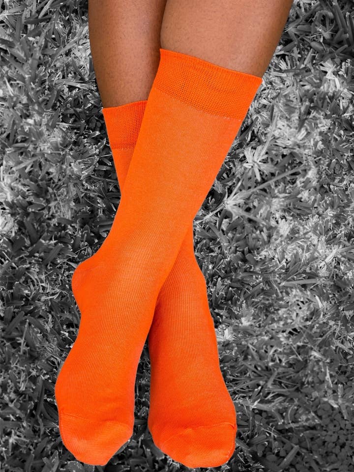 Calcetín de hilo escocés - Naranja para venta al por mayor de Clovis & Clothilde Paris