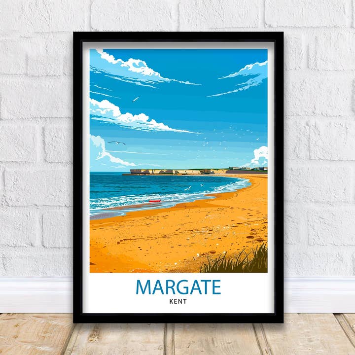 InkNPrintz – wholesale Art print – Margate Beach Kent Travel Poster0