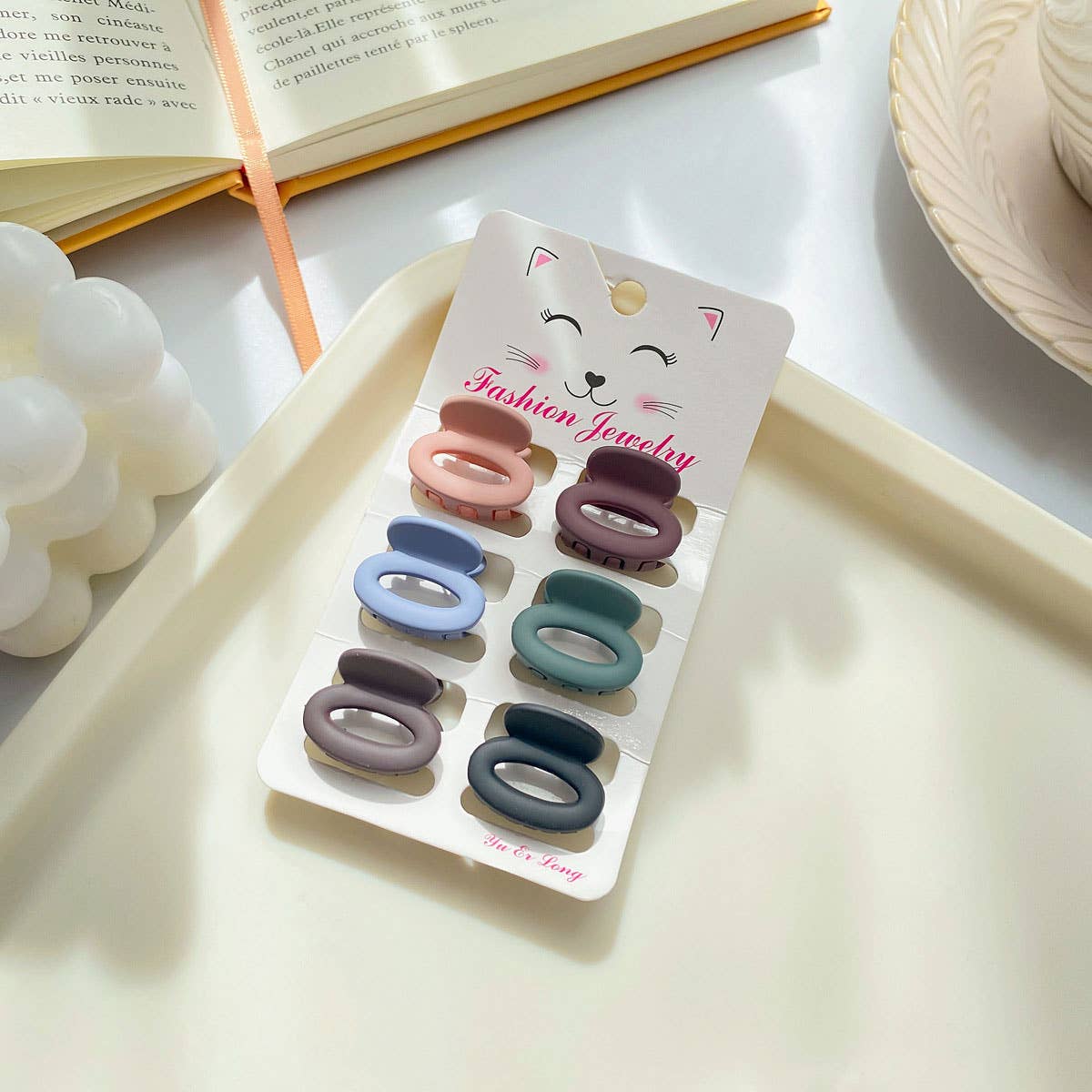 ACCITY - Wholesale Hair Clip - Women's - Set of 6 Small Claw Hair Clips, Simple & Chic_CWAHA03861