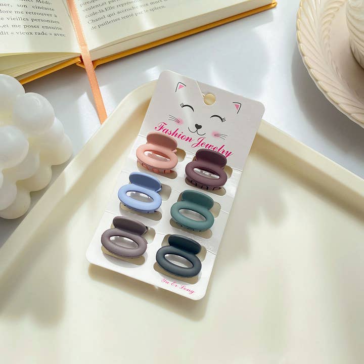 ACCITY - Wholesale Hair Clip - Women's - Set of 6 Small Claw Hair Clips, Simple & Chic_CWAHA03861