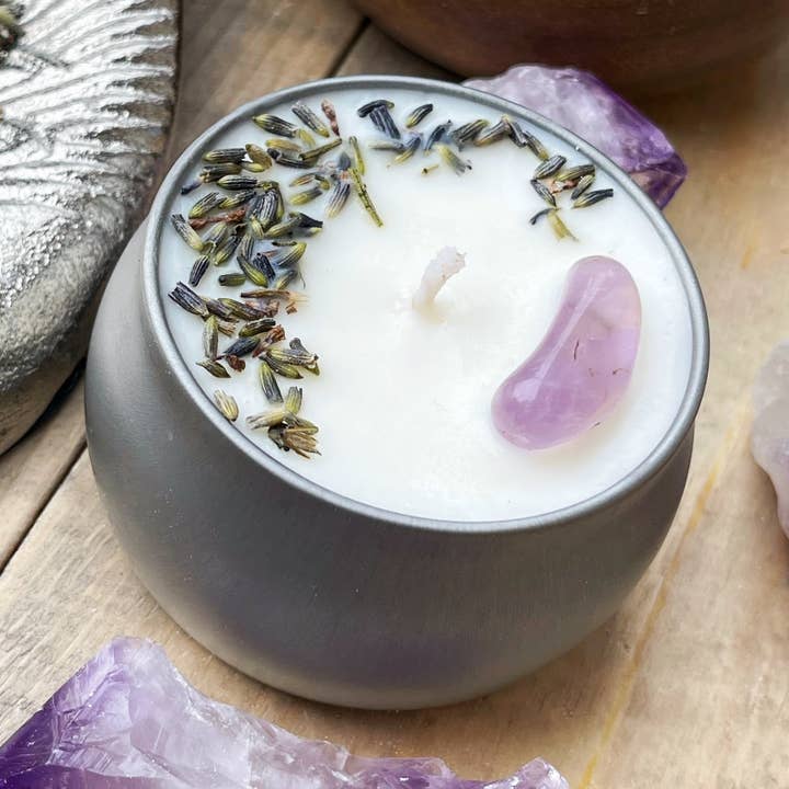 Rage Gems & Jewelry - Wholesale Travel Candles - Amethyst & Lavender Candle and Stash Jar0
