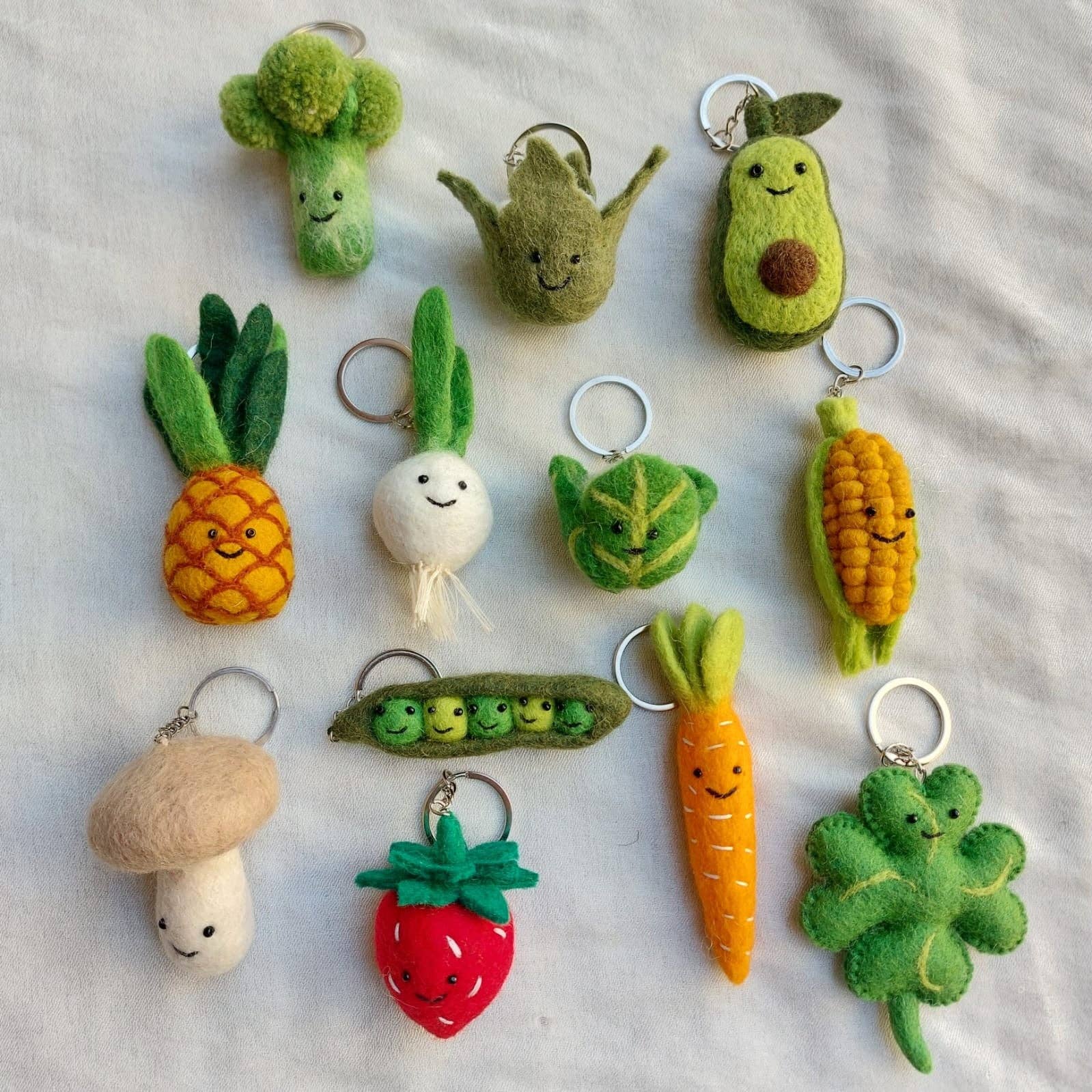 Ganapati - Wholesale Keychain - Kids - Felt Keychain - Smiley Veggies10