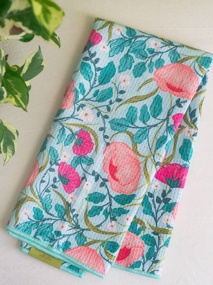 Flora Waffle Rectangle Dish Towel for wholesale by Ashton Elizabeth Collective
