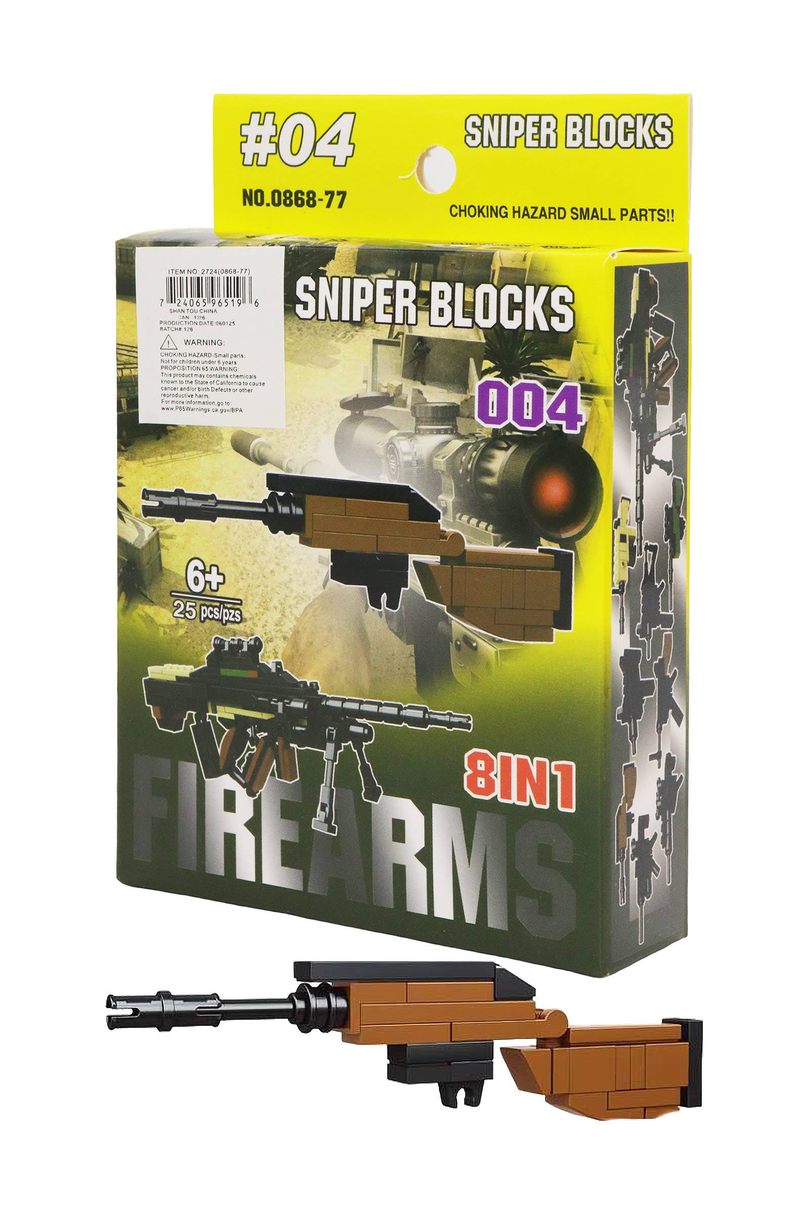 SORTIERT Feuerwaffen-Scharfschütze DIY Baustein-Kit - 16 Boxen für den Großhandel auf Faire10