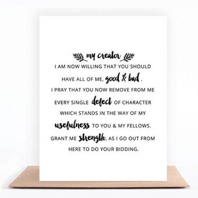 Love & Recovery - Venta al por mayor Tarjetas de felicitación - Tarjeta de felicitación de oración del séptimo paso A006-C
