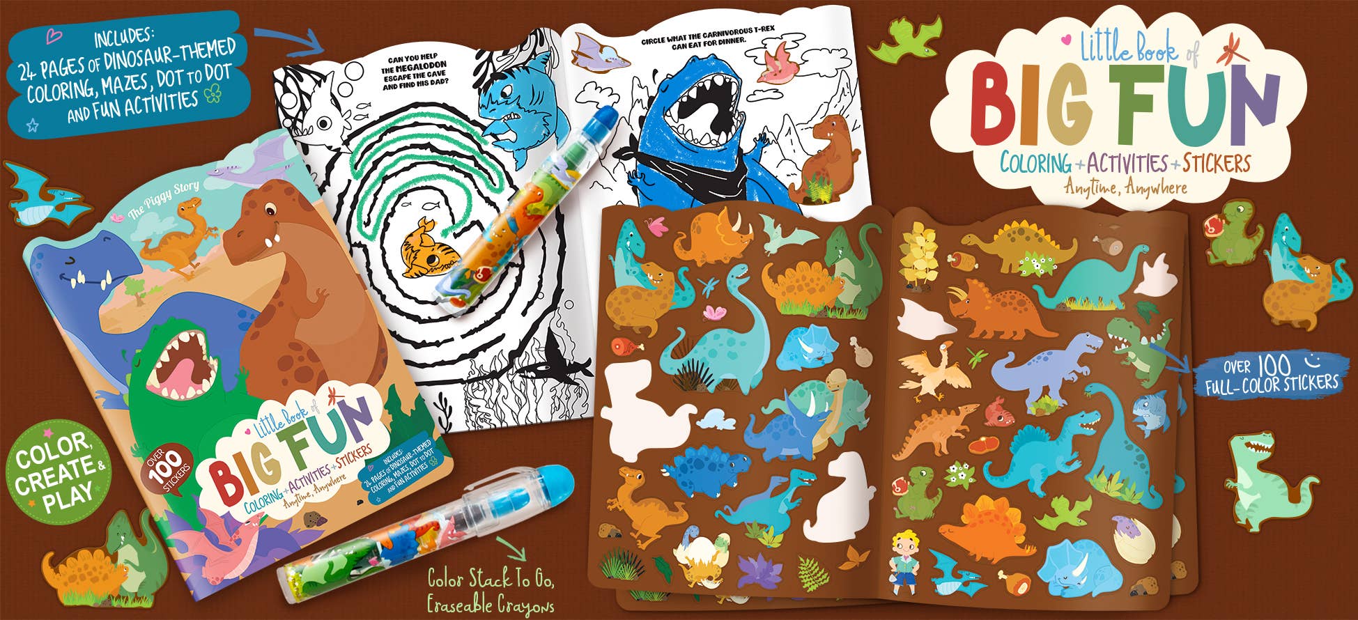 The Piggy Story - Wholesale Coloring & Activity Book - Kids & Baby - Little Book of Big Fun Activity Book | Dinosaur World4