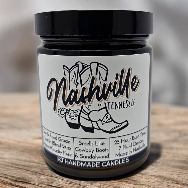 Scented Jar Candle - Nashville Boots for wholesale by Candlelit Desserts
