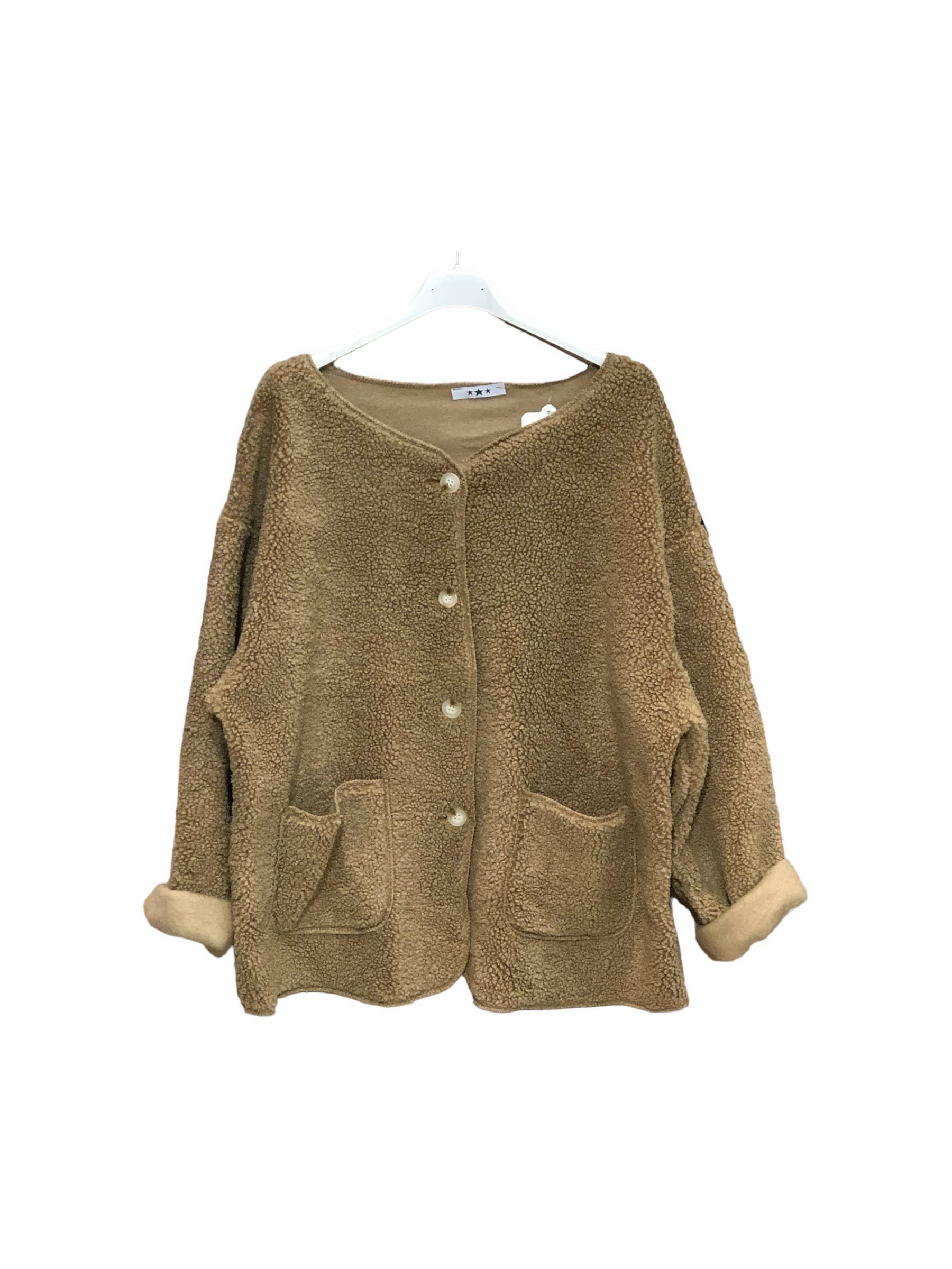 Moonsun - Wholesale Outerwear Vest - Women's - Long-sleeve buttoned shearling jacket4