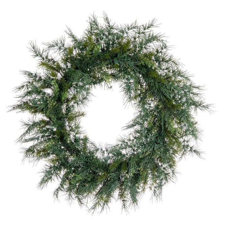 Vickerman 28" Mixed Fern Cedar Wreath for wholesale by Vickerman