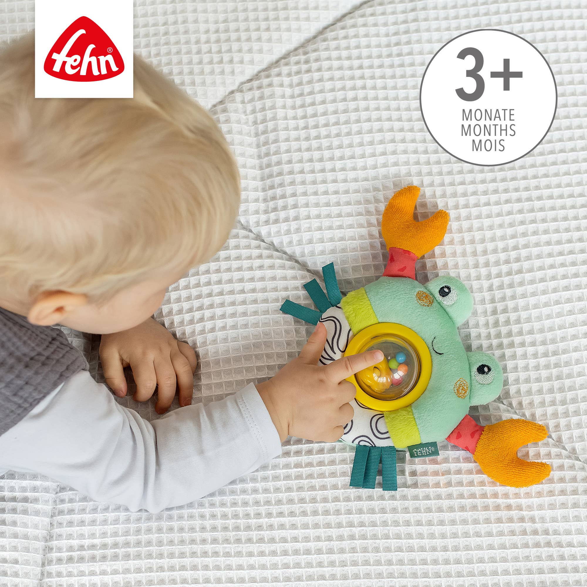 Fehn - Wholesale Handheld Rattle - Baby - Spinning Ball Rattle Crab - Motor Skills Toy with Rattle Ball2