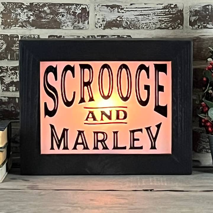Scrooge Marley Lighted Sign for wholesale by Second Chance Art