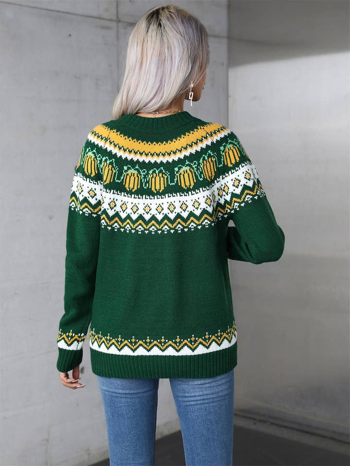 Lily Clothing - Wholesale Knit Sweater - Women's - TURTLENECK CHRISTMAS SWEATER WITH LONG SLEEVES