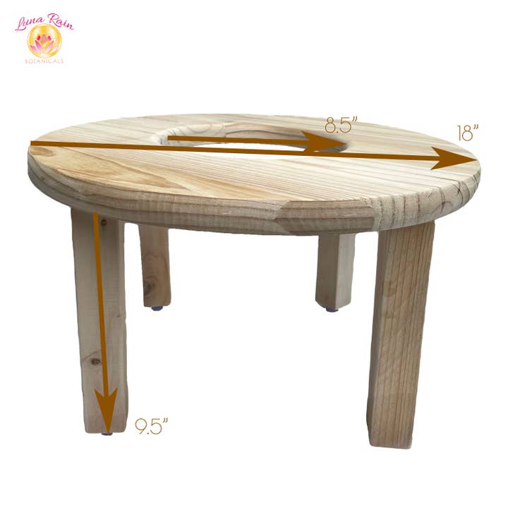 Luna Rain Botanicals - Wholesale Stool - Unfinished Yoni Steam Seat with or without Removable Legs1