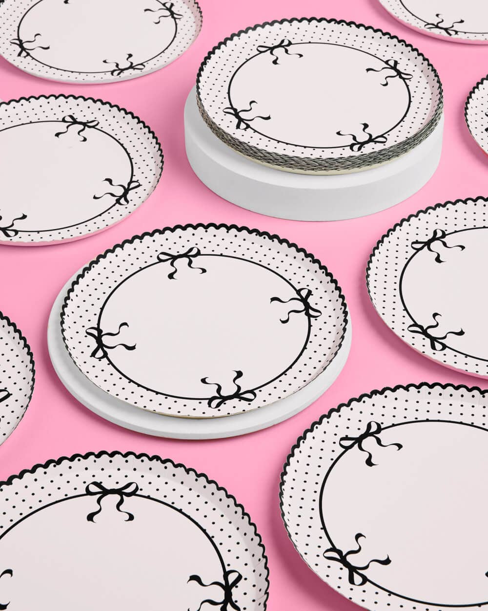 xo, Fetti - Wholesale Disposable Plate - Black Bow Paper Plates | 25ct, Bridal Shower, Bach Party2