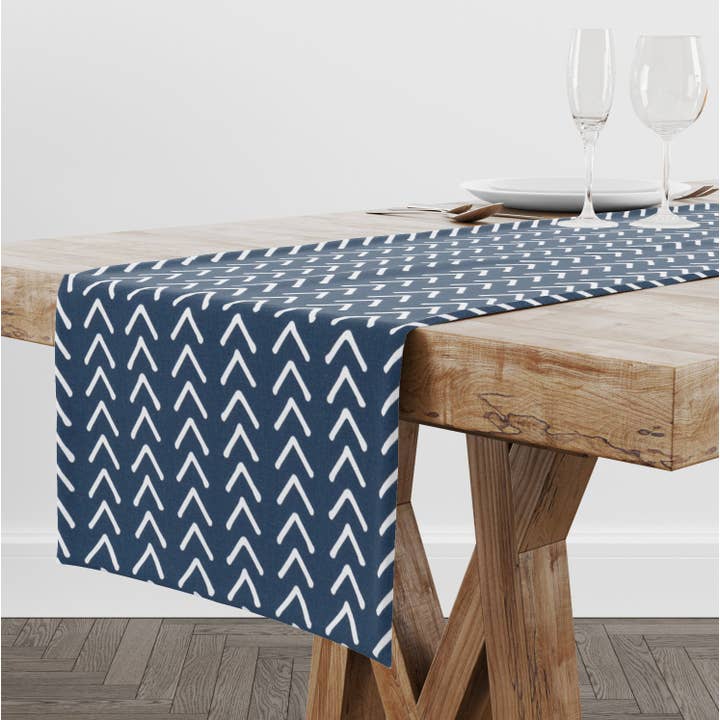 Corredor de mesa de seta azul para decoração de mesa por atacado de Blue Haven Decor