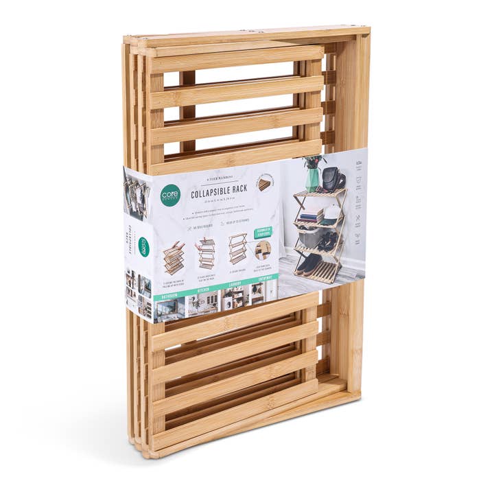 Core Home - Wholesale Kitchen Storage/Organizer - Bamboo 4 Tier Multi-Purpose Collapsible Rack3