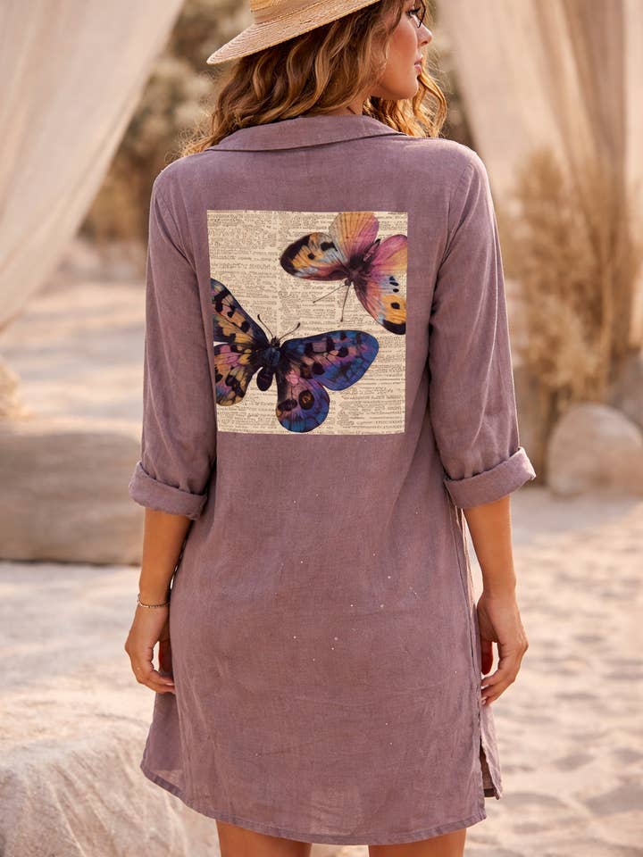 Vestido Túnica Talar Mariposa por atacado de The Nu Vintage