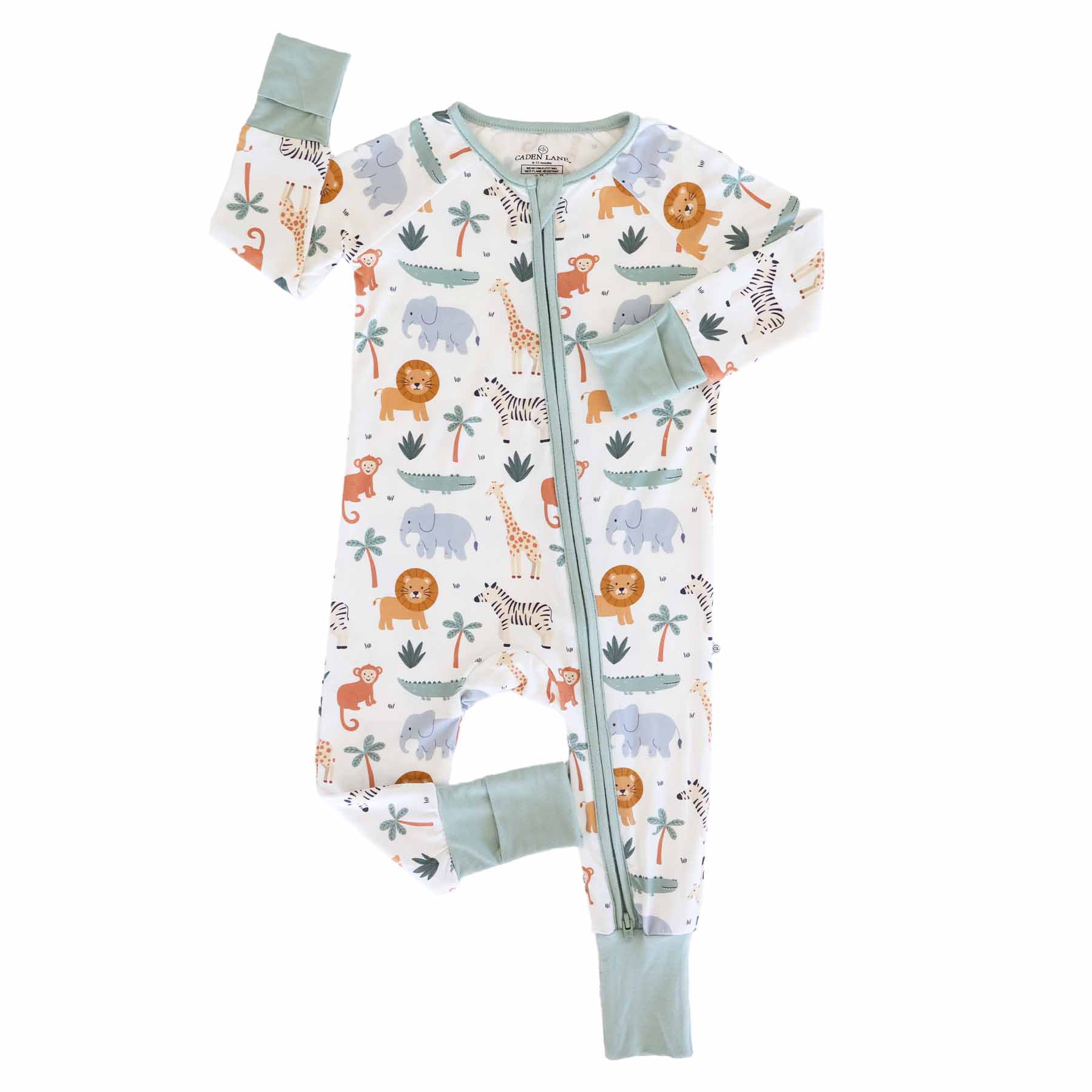 Caden Lane - Wholesale Jumpsuit - Baby - Safari Snuggles Convertible Zip Romper1