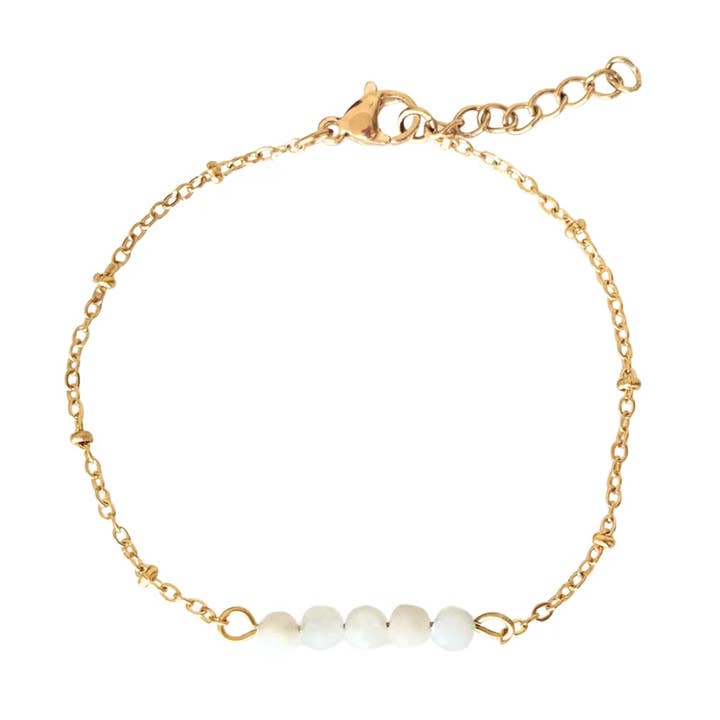 Bracelet Pierre de Lune Facettée - Or pour la vente par Saint Clairmont