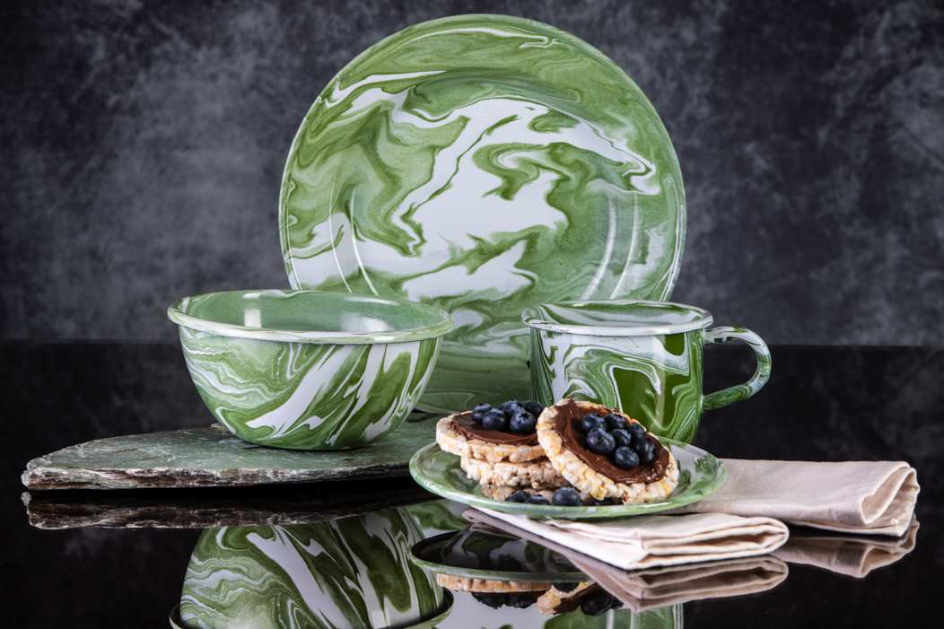 Artesano | Home Decor - Vendita all'ingrosso Servizio da tavola - Set da tavola smaltato marmorizzato dipinto a mano da 16 pezzi22